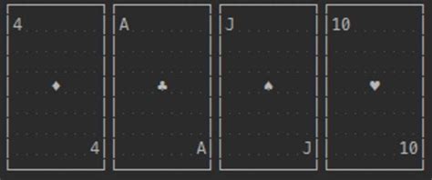 blackjack ascii art|ascii art playing cards.